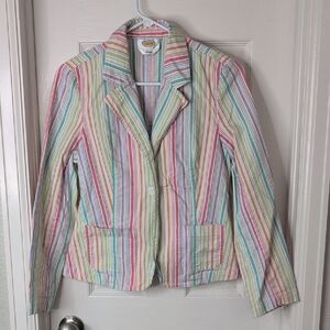 Talbots Multicolor Striped Blazer